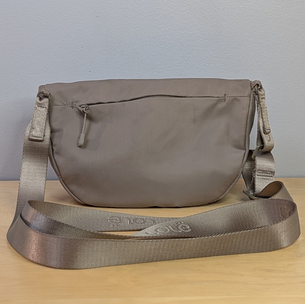Lolë | Lole Lily Nylon Crossbody Fold-over Crescent Bag, Beige / Taupe - Picture 6 of 16